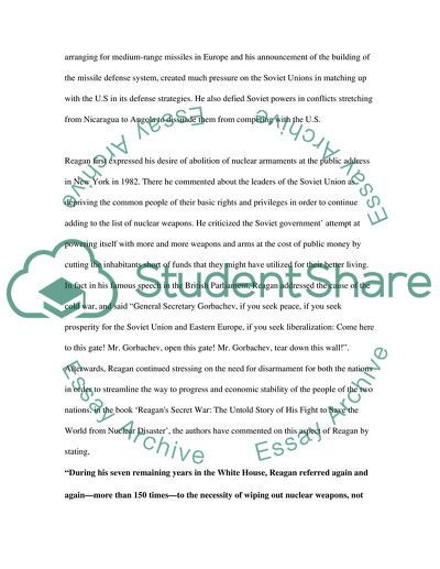 Ronald Reagan and the End of the Cold War