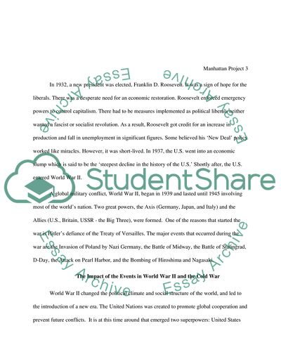 The Impact of the Events in World War II and the Cold War