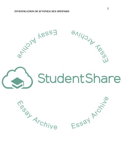 Investigation of Juvenile Sex Offenses