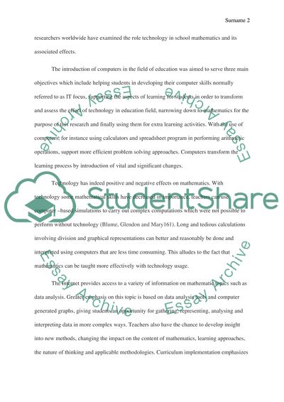 The Impact of Digital Technology on the Field Math