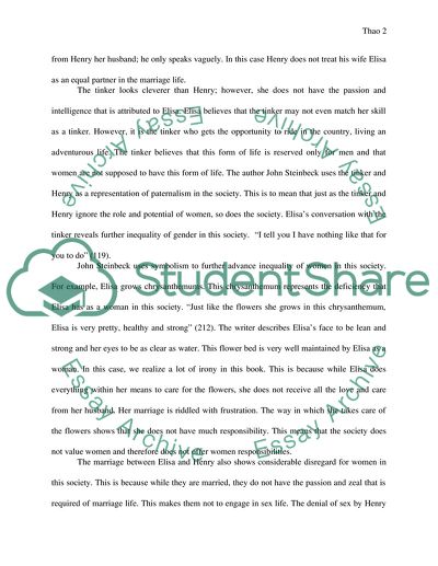 Gender Inequality in The Chrysanthemums