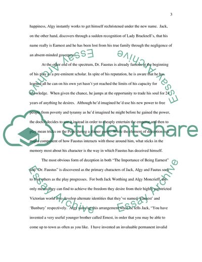 Earnest and Dr. Faustus: Compare and Contrast