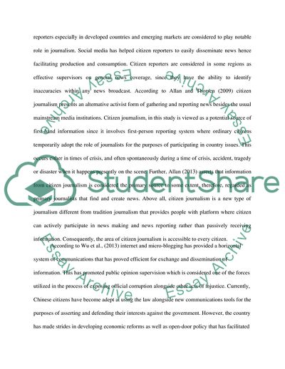 Role of Citizen Journalism in Combating Corruption in China