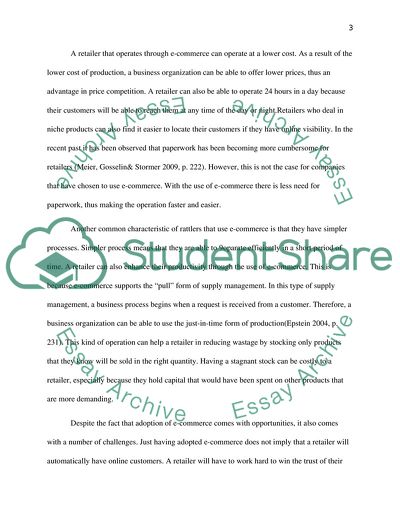 Management of E-Commerce