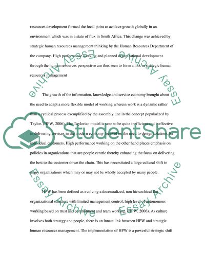 High-Performance Working and Organisational Development