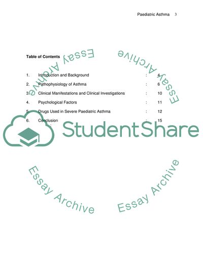 Severe Asthma in a Paediatric Patient