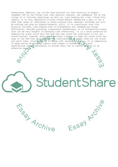 How to Avoid Running Late