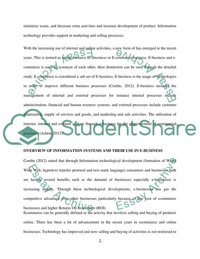 Overview of Information Systems and Their Use in E-business