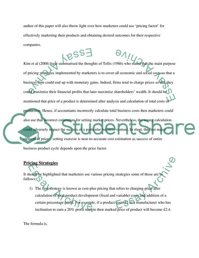 Pricing the Product for Effective Marketing