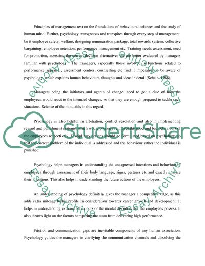 The Psychology of Management