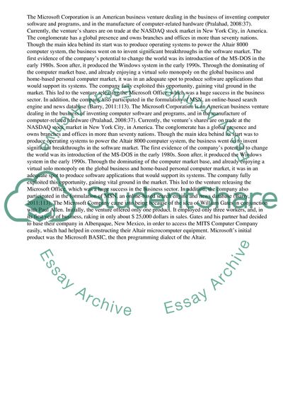 Microsofts Business Undertakings and Strategies