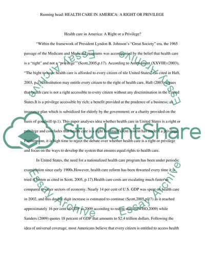 Health care in America: a right or a privilege