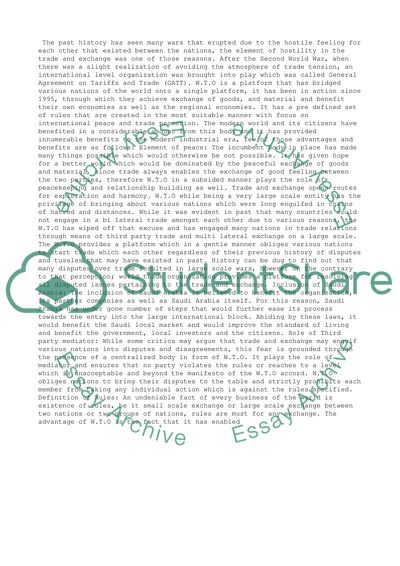 World Trade Organization Benefits