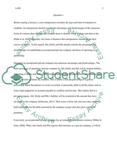 Operating an Incorporated Private Company