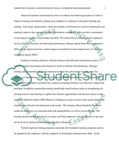 Article on improving training and retention in small to medium sized businesses