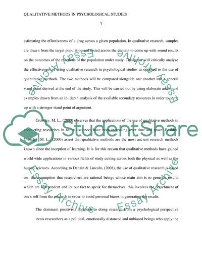 Qualitative Methods in Psychological Studies