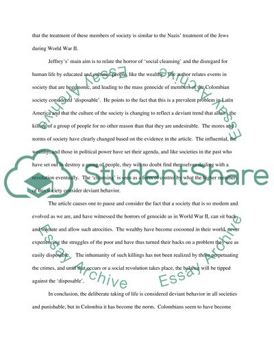 Social Cleansing in Colombia by Paul Jeffrey