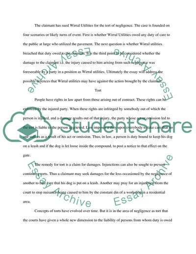 Responsibility for Violation of the Law of Negligence