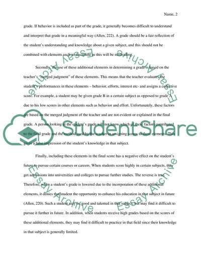 Grades and Indicating Students Ability and Competence