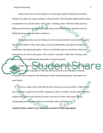 Analytical Summaries