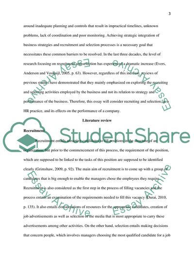 Importance of Recruitment and Selection to the Performance of an Organization