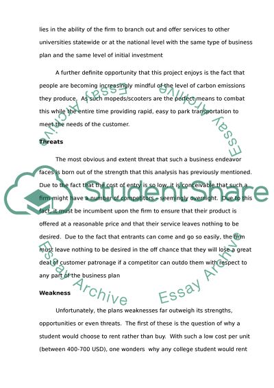 Business Plan of University Scooters