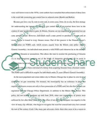 Chicago Gun Laws and Its Effect on the Criminal Justice System