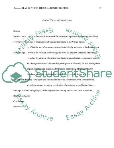 Outline, Thesis, and Introduction