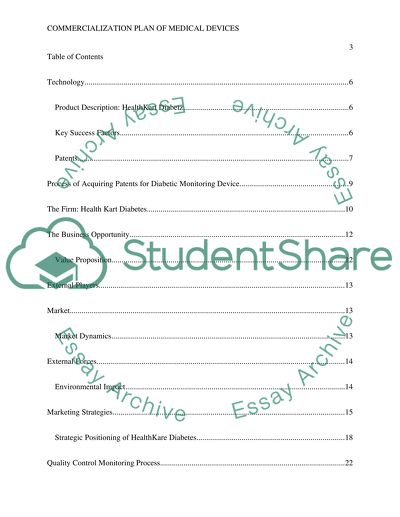 Commercialization and Business Development of Diabetic Monitoring Devices