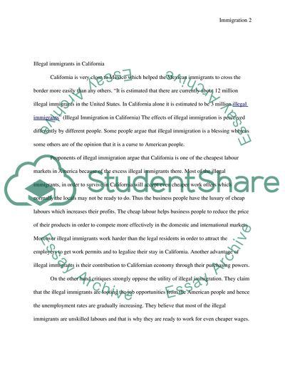 Effects of legalizing illegal immigrants in california