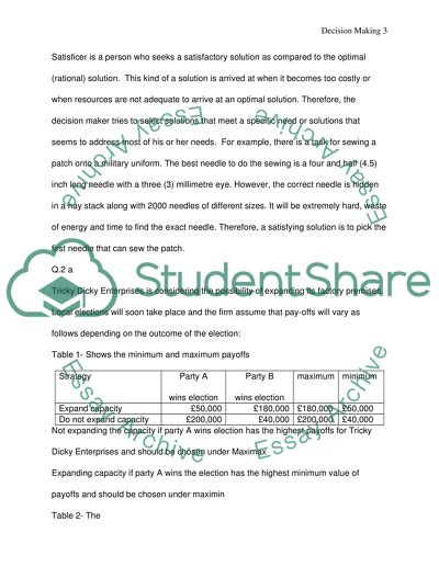 Business decision making question paper