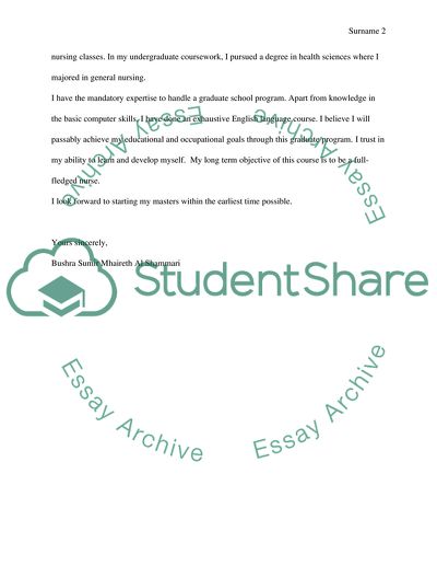 Applicating for Masters Degree in Nursing