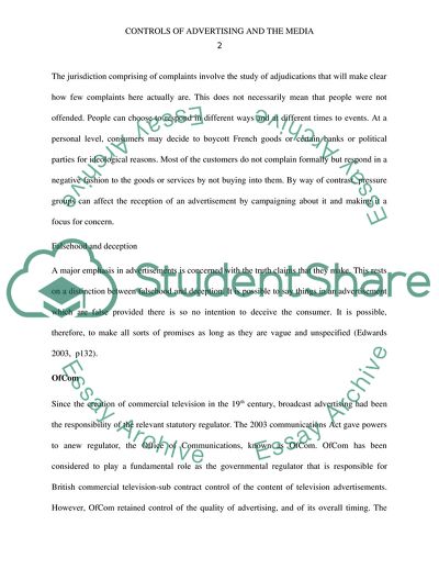 Controls of Advertising and the Media