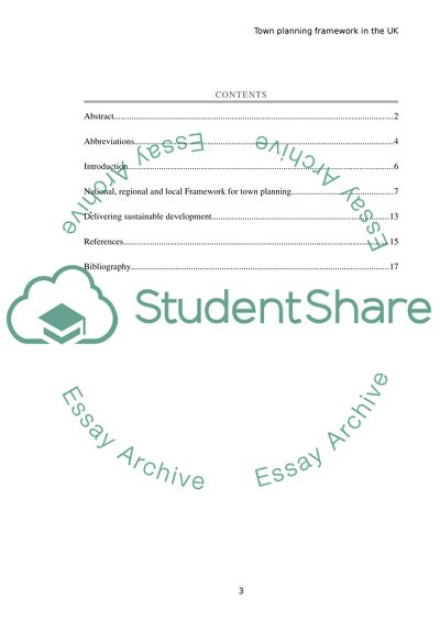 Town Planning Framework in UK