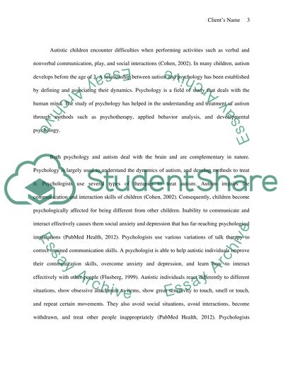 A Relationship Between Autism and Psychology