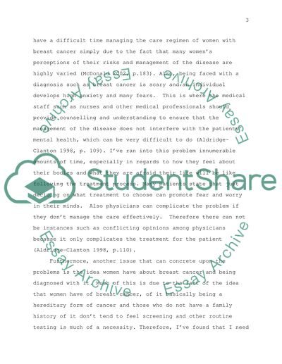 The Effects of Long Term Tumour Diagnosis and the Disease of Cancer