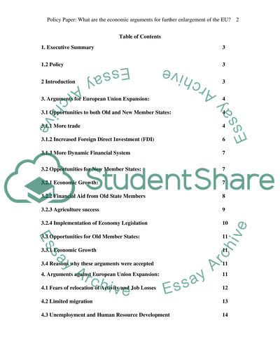 What are the Economic Arguments for Further Enlargement of European Union