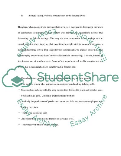 Macroeconomics: Paradox of Thrift