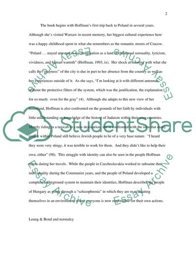 Summary of the Book Exit into History by Eva Hoffman