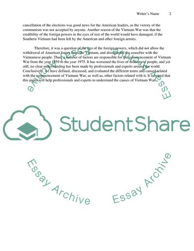 The Commencement of the Vietnam War