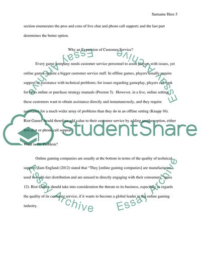 Enhancing Riot Companys Customer Service