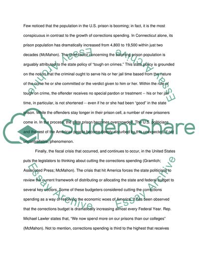 Resolving the Fiscal Crisis in the United States: Cutting the Corrections Spending