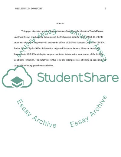 Causes of the Millennium Drought