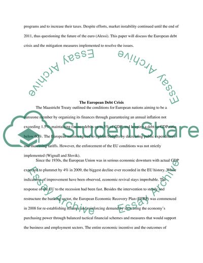 The European Debt Crisis