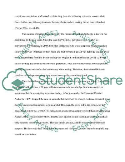 Insider Dealing Criminal Law is Draconian and Unnecessary