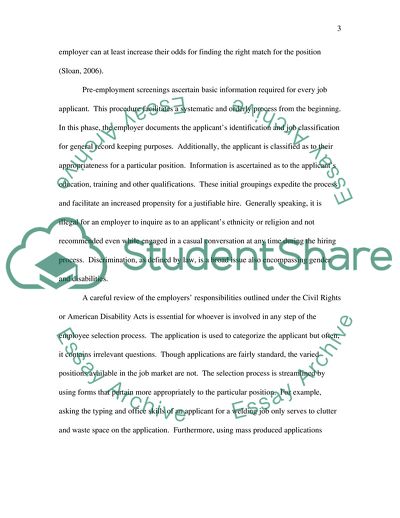 Employee Selection as It Is