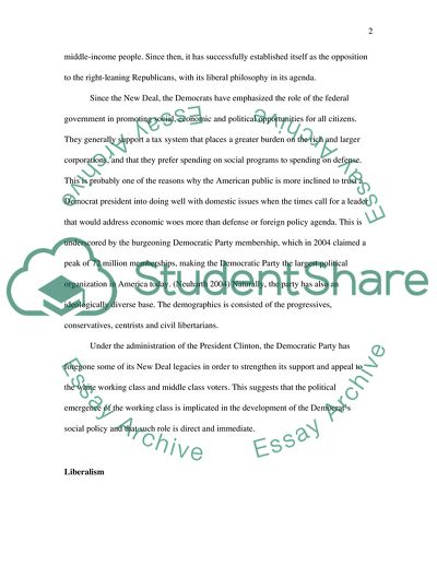 The Recent History of the Democratic Party