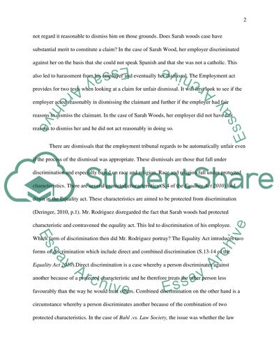 Unfair Dismissal And The Equality Act