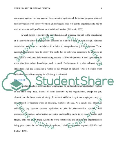 Skill-Based Training Design