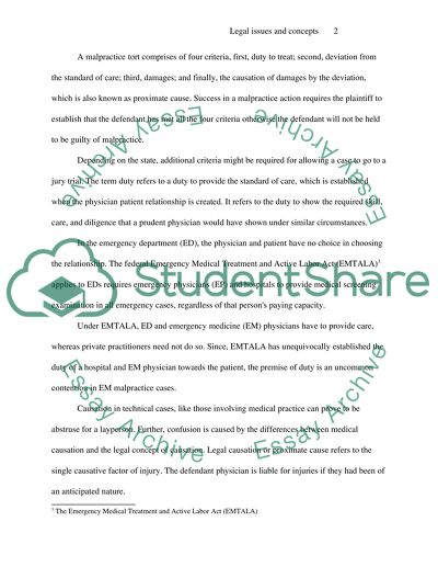 Legal Issues and Concepts in Medicine